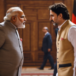 AI Generated image of Indian PM Narendra Modi and Canadian PM Justin Trudeau